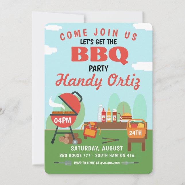 BBQ Party Invitation birthday (Front)