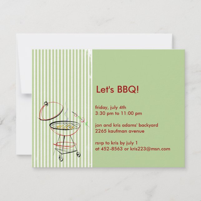 BBQ Party Invitations (Front)