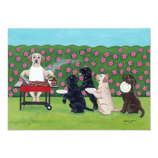 BBQ Party Labs in the Azalea Garden Card