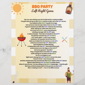 BBQ Party Left Right Game – Funny Summer Pass-the- Custom Letterhead