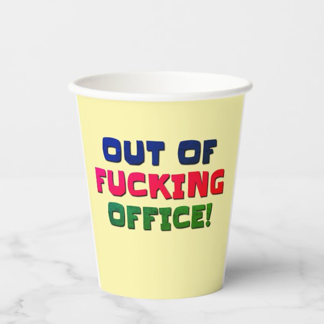 BBQ, Party Paper Cups Out Of Office  (Front)