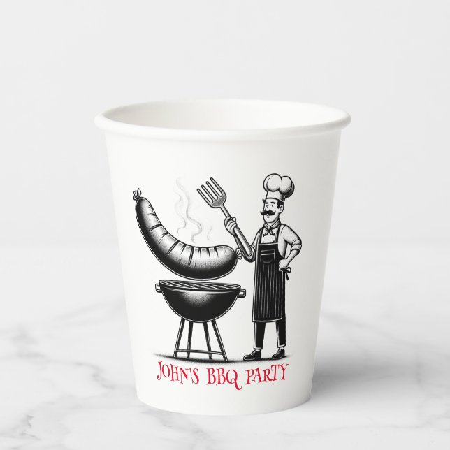 BBQ Party  Personalized Chef  Paper Cups (Front)
