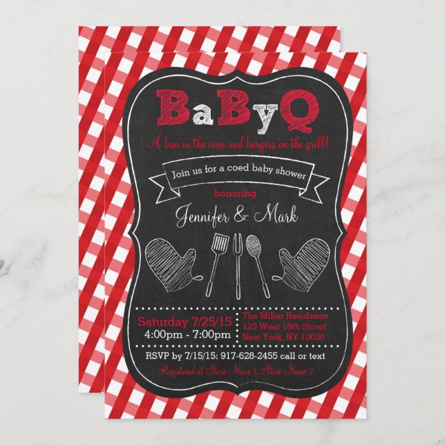 BBQ Picnic Baby Shower Invitation (Front/Back)