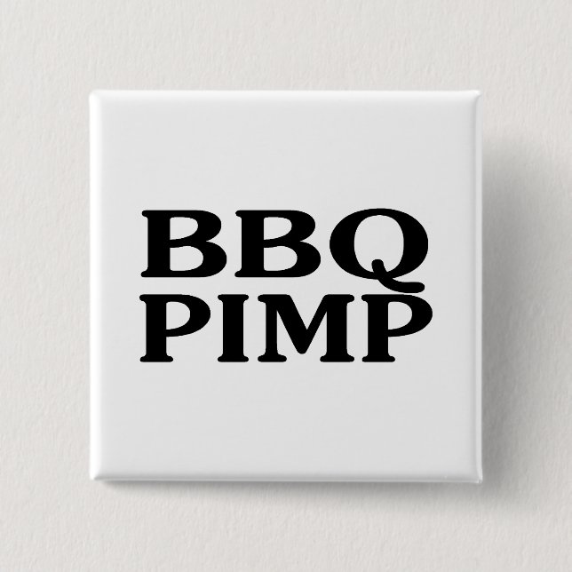 BBQ Pimp 15 Cm Square Badge (Front)