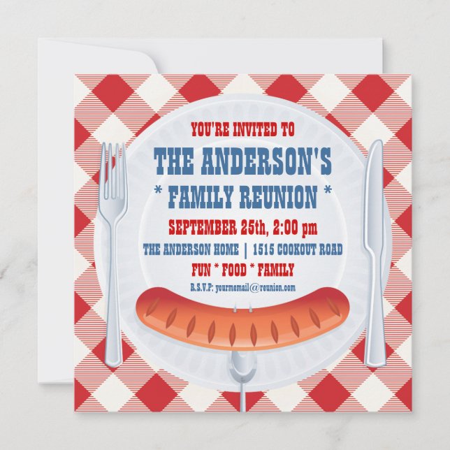 BBQ PINIC FAMILY REUNION INVITATION (Front)