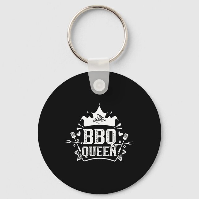 Bbq Queen Grill Meat Byrbecue Grilling Bbq  Key Ring (Front)