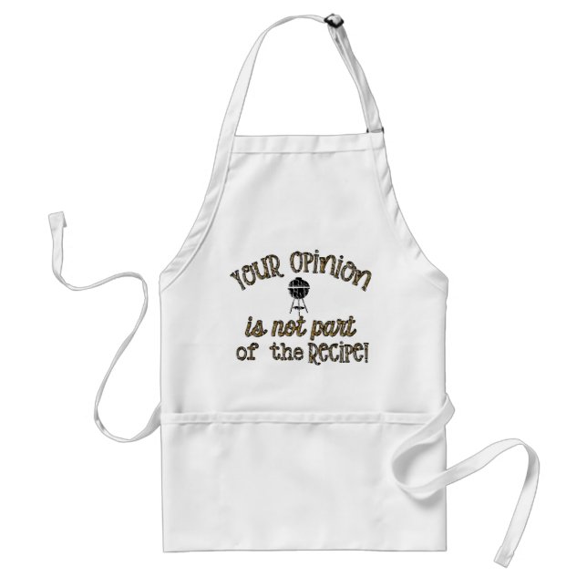 bbq recipe opinion fathers day funny gift for dad standard apron (Front)