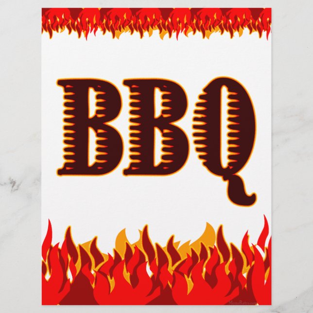 BBQ Red Flames Custom Flyer Template (Front)