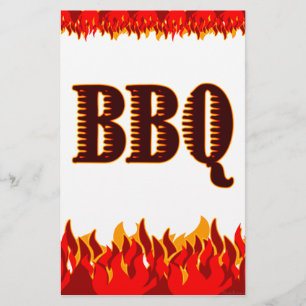BBQ Red Flames Custom Party Flyer Template