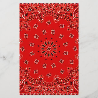 BBQ Red Paisley Western Bandanna Scarf Print
