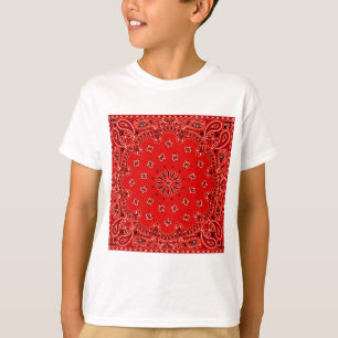 BBQ Red Paisley Western Bandanna Scarf Print T-Shirt
