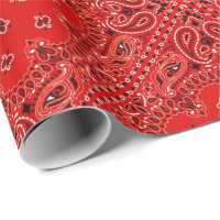 BBQ Red Paisley Western Bandanna Scarf Print