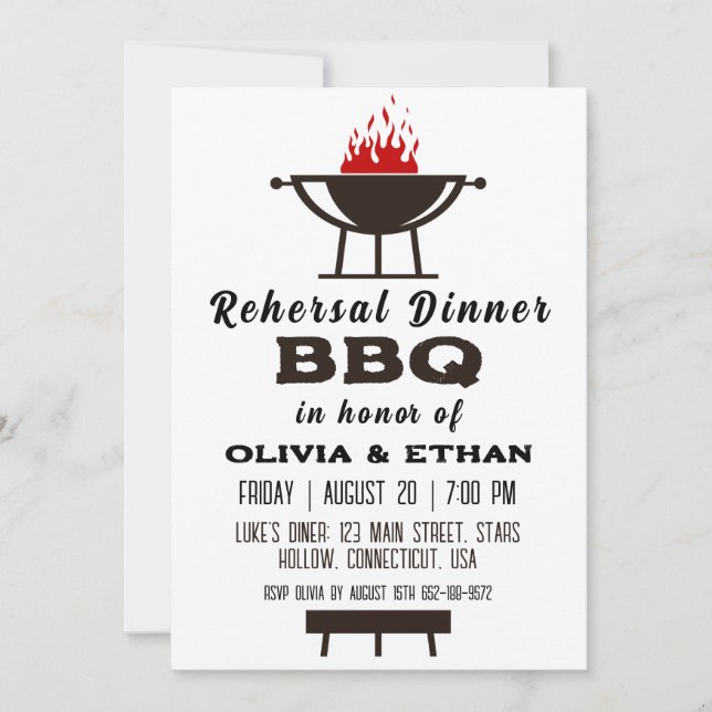 bbq rehearsal dinner invitations (Front)