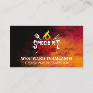 BBQ   Restaurant   Fire  Business Card