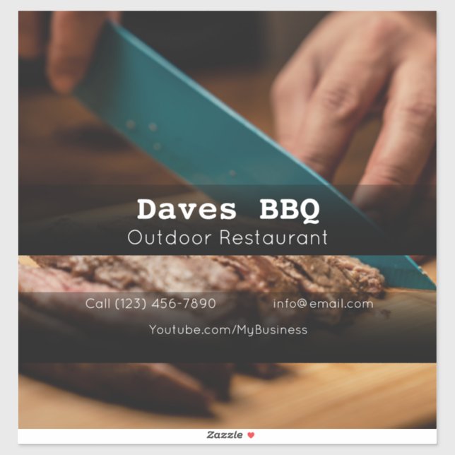 BBQ Restaurant Food Custom-Cut Vinyl Sticker (Sheet)