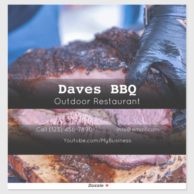BBQ Restaurant Food Custom-Cut Vinyl Sticker (Sheet)