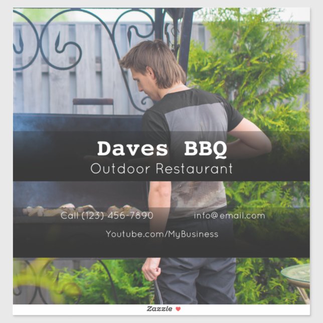 BBQ Restaurant Food Custom-Cut Vinyl Sticker (Sheet)