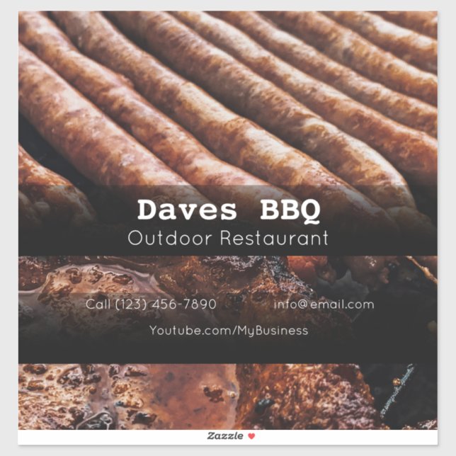BBQ Restaurant Food Custom-Cut Vinyl Sticker (Sheet)
