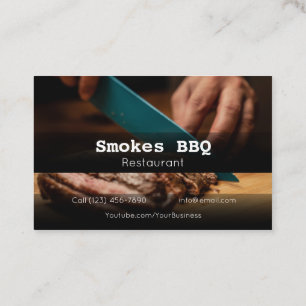 BBQ Restaurant Grill Smoke Company Business Card