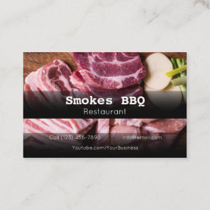 BBQ Restaurant Grill Smoke Company Business Card