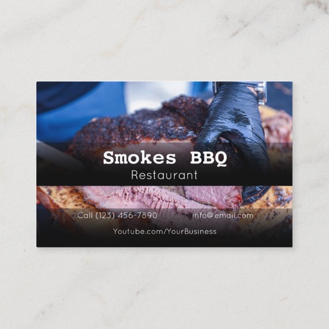 BBQ Restaurant Grill Smoke Company Business Card (Back)