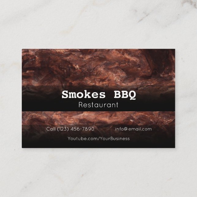 BBQ Restaurant Grill Smoke Company Business Card (Back)