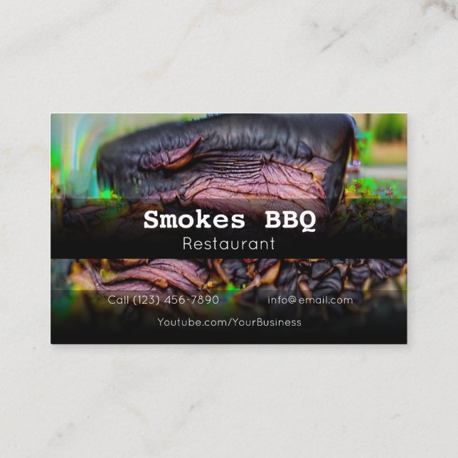 BBQ Restaurant Grill Smoke Company Business Card (Back)