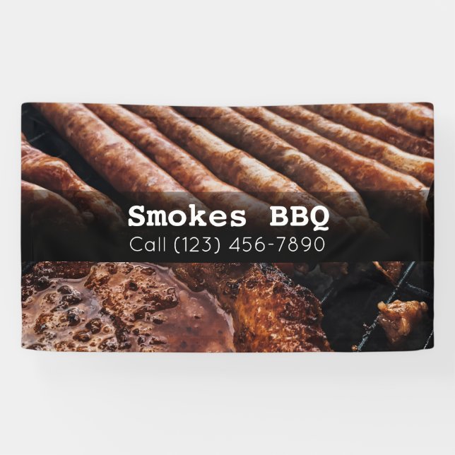 BBQ Restaurant Smoked Grilled Business Banner (Horizontal)