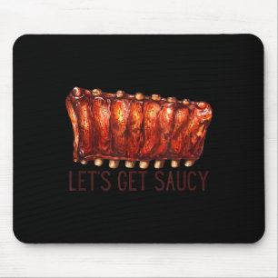 Bbq ribs let's get saucy pit master cookoff mouse mat
