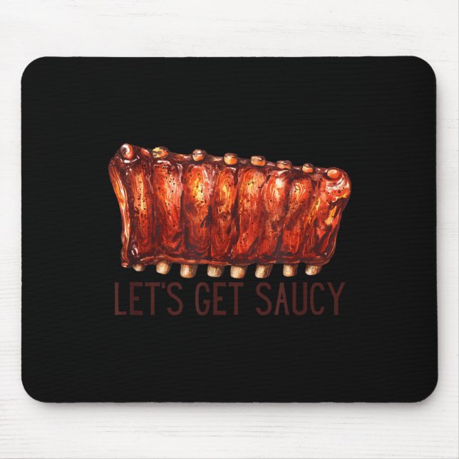 Bbq ribs let's get saucy pit master cookoff mouse mat (Front)