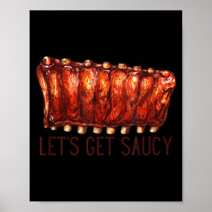 Bbq ribs let's get saucy pit master cookoff poster