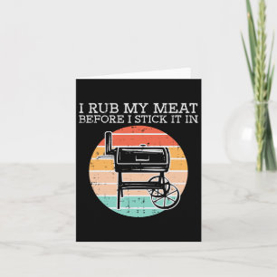 Bbq Rub My Meat Before Stick Retro Funny Byrbecue Card