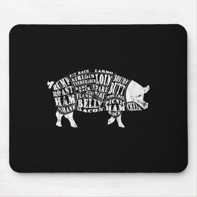 Bbq S Pig Cuts Byrbecue And Grilling  Mouse Mat (Front)