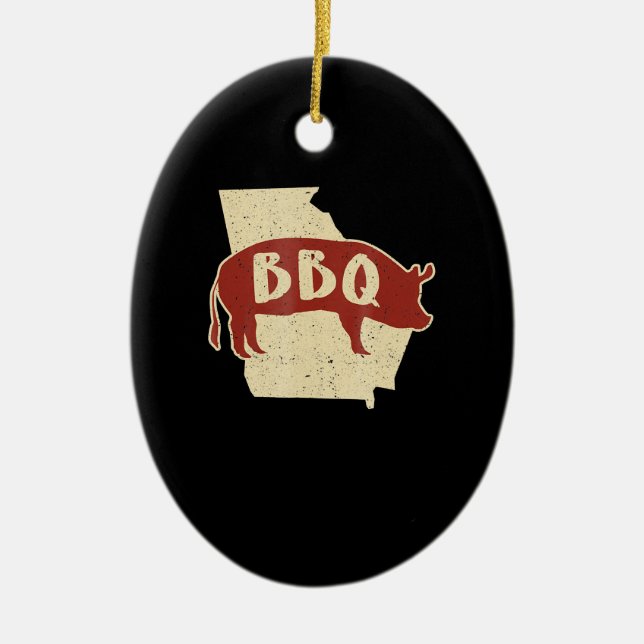 Bbq sauce | barbecue chef | meat cook gift ceramic tree decoration (Front)