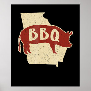 Bbq sauce   barbecue chef   meat cook gift poster