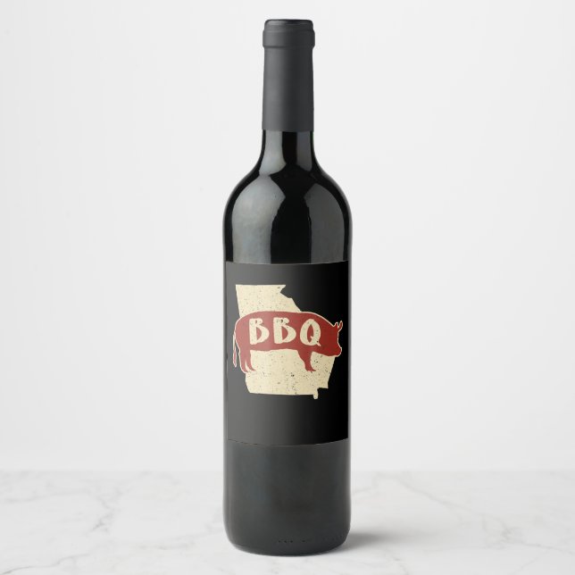 Bbq sauce | barbecue chef | meat cook gift wine label (Front)