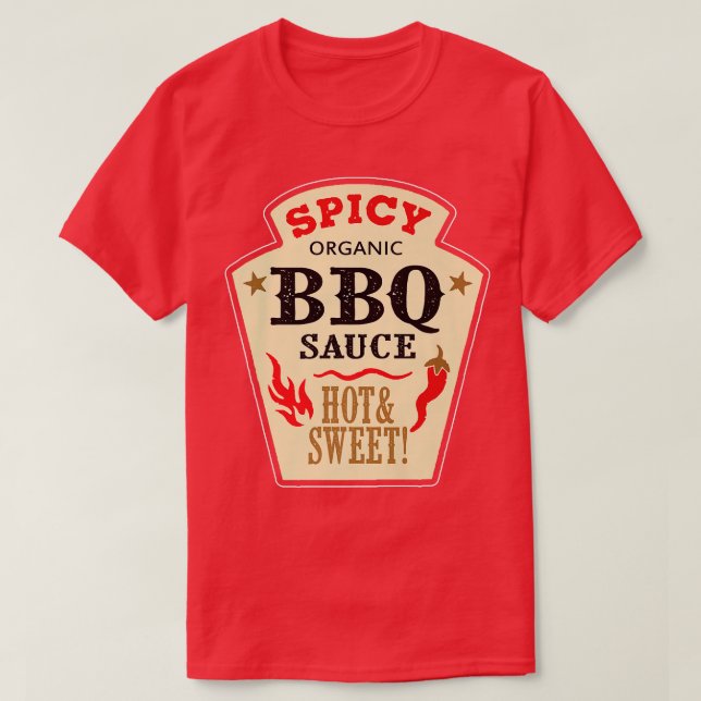 Bbq Sauce Hot Spicy Grill Ketchup Barbeque Hallowe T-Shirt (Design Front)