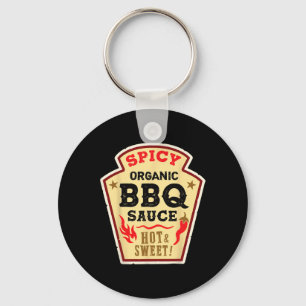 Bbq Sauce Hot Spicy Grill Ketchup Byrbeque Hallowe Key Ring