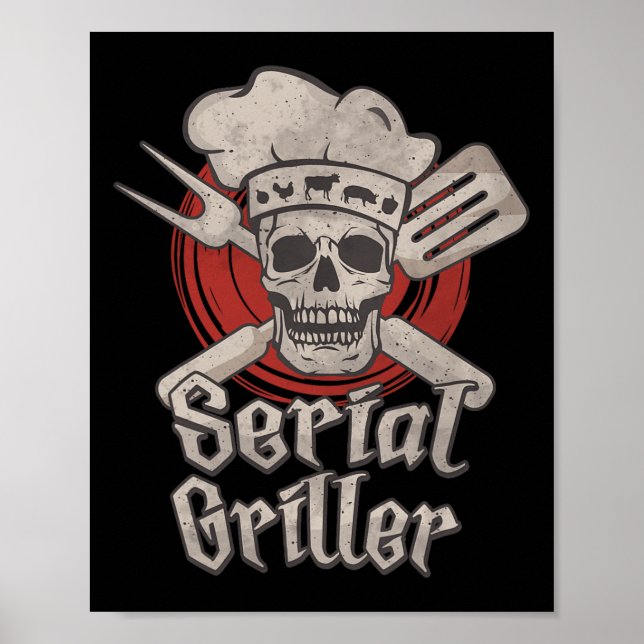 Bbq Serial Griller Picnic Graphic  Poster (Front)