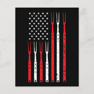 BBQ   Shirt For Men Dad Gift Patriotic USA Flag Flyer