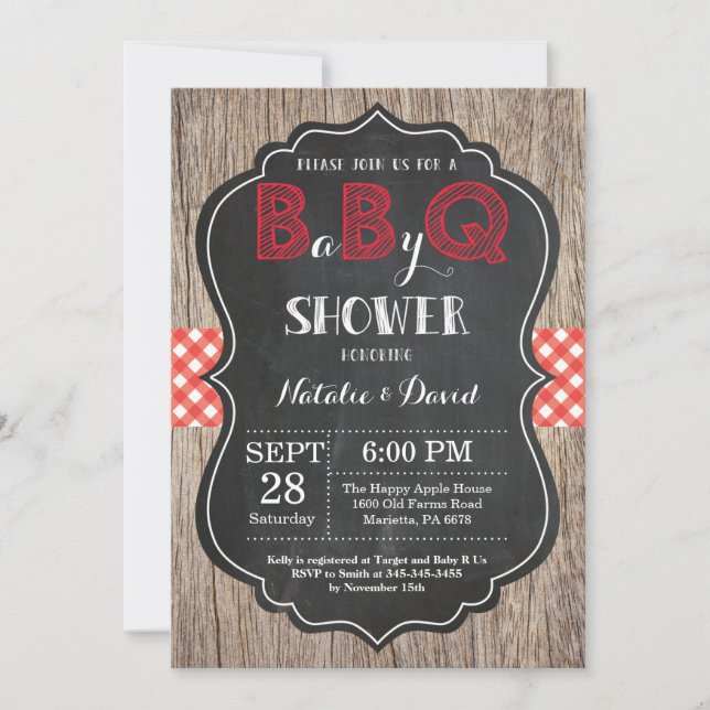 BBQ Shower Invitation Baby Q Backyard Bash (Front)
