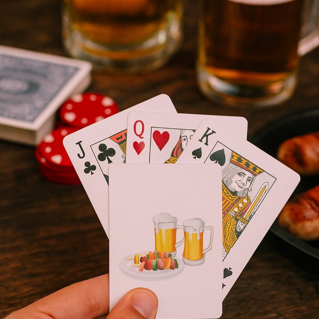 BBQ Skewers and Beer Summer Cookout Playing Cards (Creator Uploaded)