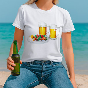 BBQ Skewers and Beer Summer Cookout T-Shirt