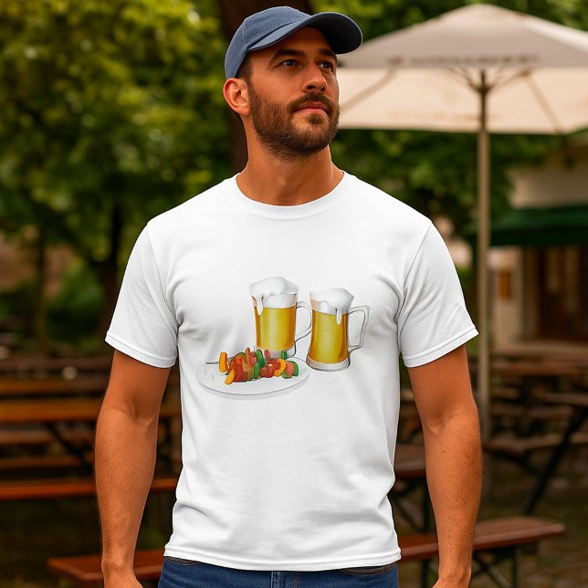 BBQ Skewers and Beer Summer Cookout T-Shirt (Creator Uploaded)