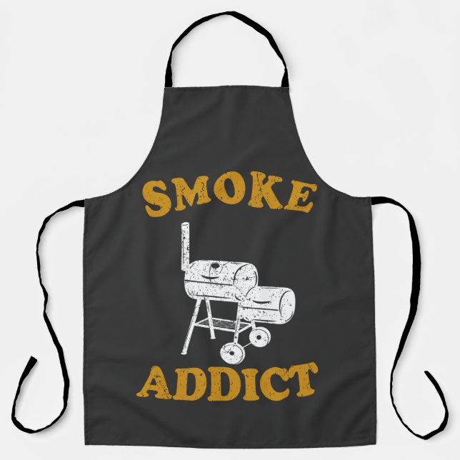 BBQ Smoke Addict Meat Smoker T-Shirt Apron (Front)
