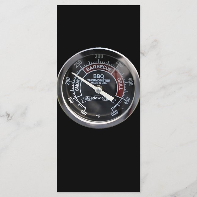 BBQ Smoker 225 Degree Temperature Gauge Perfect Menu (Front)