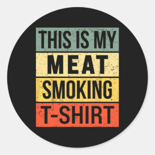 Bbq Smoker Apparel Meat Smoking Accessories Men Sm Classic Round Sticker