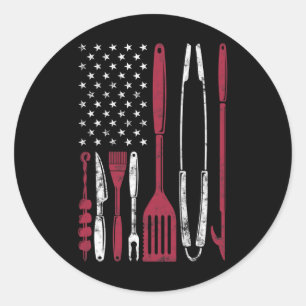 Bbq Smoker Byrbecue Chef Smoking Tools Grilling Pi Classic Round Sticker