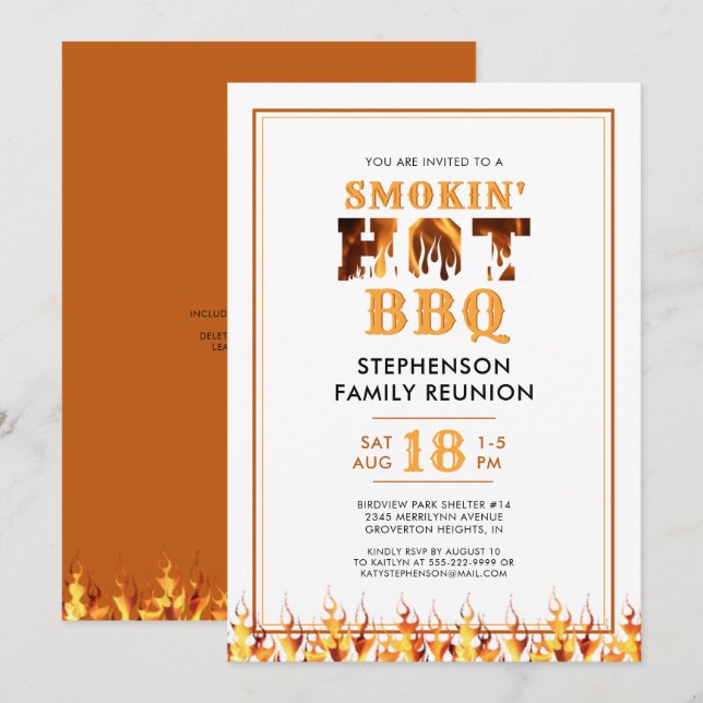 BBQ Smoker Family Reunion Invitation (Front/Back)