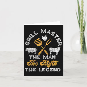 Bbq Smoker Grill Master The Man The Myth The Legen Card
